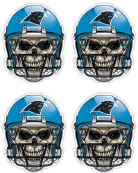 qty of 4 full color 2 inch carolina panthers skull vinyl decal sticker