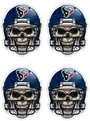 qty of 4 full color 2 inch houston texans skull vinyl decal sticker