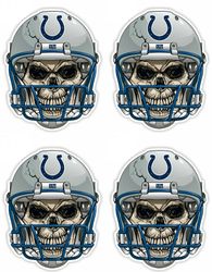 qty of 4 full color 2 inch indianapolis colts skull vinyl decal sticker