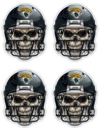 qty of 4 full color 2 inch jacksonville jaguars skull vinyl decal sticker