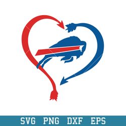 Buffalo Bills Football Heart Logo Svg, Buffalo Bills Svg, NFL Svg, Png Dxf Eps Digital File