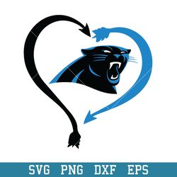 Carolina Panthers Heart Logo Svg, Carolina Panthers Svg, NFL Svg, Png Dxf Eps Digital File