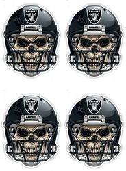 qty of 4 full color 2 inch las vegas raiders skull vinyl decal sticker