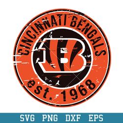 Cincinnati Bengals Team Circle Logo Svg, Cincinnati Bengals Svg, NFL Svg, Png Dxf Eps Digital File
