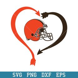 Cleveland Browns Heart Svg, Cleveland Browns Svg, NFL Svg, Png Dxf Eps Digital File