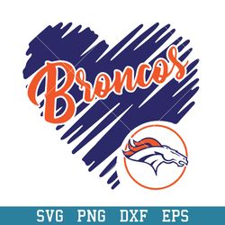 Denver Broncos Heart Logo Svg, Denver Broncos Svg, NFL Svg, Png Dxf Eps Digital File