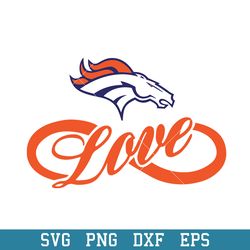 Denver Broncos Love Svg, Denver Broncos Svg, NFL Svg, Png Dxf Eps Digital File