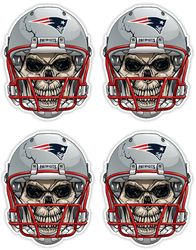 qty of 4 full color 2 inch new england patriots skull vinyl decal sticker