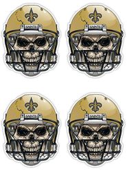 qty of 4 full color 2 inch new orleans saints skull vinyl decal sticker