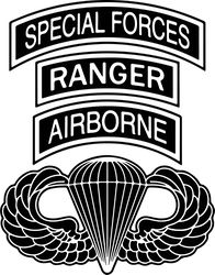 SPECIAL FORCES RANGER AIRBORNE VECTOR FILE Black white vector outline or line art file