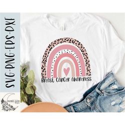 Breast cancer awareness SVG design - Pink rainbow SVG for Cricut - October pink ribbon SVG - Cancer Digital Download