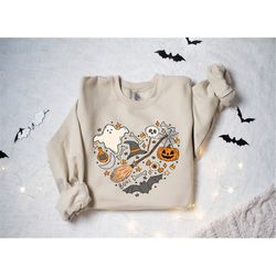 Halloween Doodles Hearth Shirt Gift For Halloween Moms, Cute Halloween Tshirt, Halloween Sweatshirt, Pumpkin Sweatshirt,