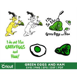 Green Eggs and Ham Svg Bundle, Dr Seuss Svg, Cat In The Hat SVG, Green Eggs and Ham Shirt, Dr Seuss Day SVG, Eggs Svg, I