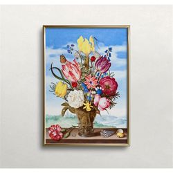 Floral Bouquet | Vintage Wall Art | Eclectic Maximalist | Flowers Wall Art | Colorful Wall Art | Digital DOWNLOAD | PRIN