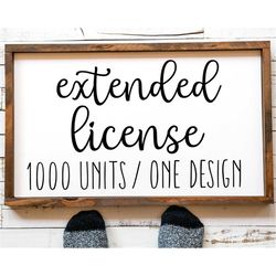 Extended commercial license 1000 units of One SVG design