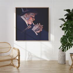 Man Portrait | Vintage Wall Art | Man with Top Hat | Handsome Man Art | Man Smoking Cigarette | Antique Decor| DOWNLOAD
