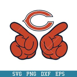 Hand Two Chicago Bears Svg, Chicago Bears Svg, NFL Svg, Png Dxf Eps Digital File