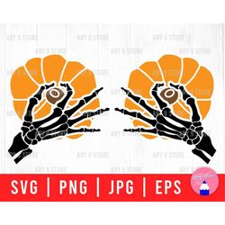 Black Skeleton And Pumpkin Boobs Svg Png Eps Jpg Files | Funny Halloween Pumpkin Boobs Svg Files For DIY T-shirt, Gifts,