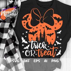 Trick or Treat SVG, Halloween Castle Svg, Halloween Svg, Vacation Svg, Trip Svg, Mouse Ears Svg, Halloween Mouse Svg, Dx