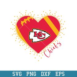Heart Kansas City Chiefs Logo Svg, Kansas City Chiefs Svg, NFL Svg, Png Dxf Eps Digital File