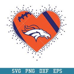 Heart Logo Denver Broncos Svg, Denver Broncos Svg, NFL Svg, Png Dxf Eps Digital File
