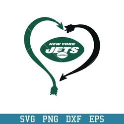 Heart Love New York Jets Svg, NFL Svg, Png Dxf Eps Digital File