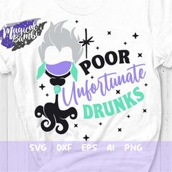 Poor Unfortunate Drunks SVG, Bad Girls Drinking Club SVG, Wicked Wasted Svg, Chillin Villain Svg, Drink Party Svg, Dxf,