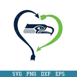 Heart Seattle Seahawks Football SVg, Seattle Seahawks Svg, NFL Svg, Png Dxf Eps Digital File