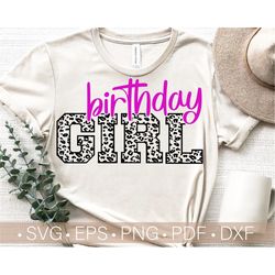Birthday Girl Svg, Leopard Birthday Girl Svg Cut File, Funny Birthday Cut File, Birthday Squad - Crew Svg Files for Cric