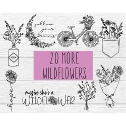 20 MORE Wildflowers SVG Bundle, Big Bundle SVG file for Cricut, Wildflower svg - Popular bundle - Digital Download