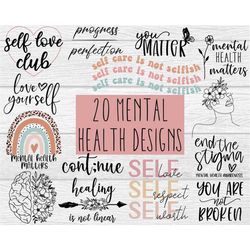 Mental health matters SVG Bundle, Big Bundle SVG file for Cricut, Mental health awareness bundle SVG - Motivational Digi