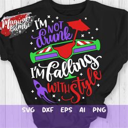 Im falling with Style SVG, Toy Wine Glass Svg, Drinking Shirt Svg,, Friends Trip Svg, Drink Party Svg, Mouse Ears Svg, D