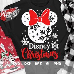 Christmas Mouse SVG, Snowflake Mouse Svg, Christmas Svg, Christmas Trip, Magic Castle Svg, Mouse Ears Svg, Dxf, Png