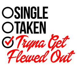 Single Taken Tryna Get Flewed Out SVG, Silhouette Cut File, Cut file SVG, PNG, EPS, DXF, Instant Download