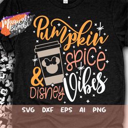 Pumpkin Spice Vibes SVG, Fall Svg, Autumn Leaves Svg, Fall Mouse Svg, Fall Svg, Pumpkin Mouse Svg, Trip Svg, Mouse Ears
