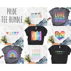 Pride SVG Bundle - Pride shirt SVG for Cricut - Love is love tee bundle SVG bundle - Rainbow Digital Download