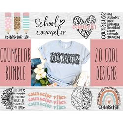 Counselor SVG Bundle, Big Bundle SVG file for Cricut, School counselor bundle SVG - shirt svg - Tee bundle - Motivationa