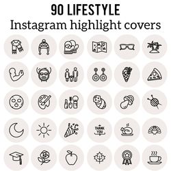 90 Lifestyle Instagram Highlight Icons. Beige Instagram Highlights Images.  Beige and Black Instagram Highlights Icons.