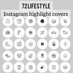 72 Lifestyle Instagram Highlight Icons. Cute Instagram Highlights Images.  Minimalistic Instagram Highlights Icons.
