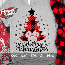 Merry Christmas Tree Svg, Snowflake Svg, Christmas Trip Svg, Plaid Castle Svg, Magic Castle Svg, Mouse Ears Svg, Dxf, Pn