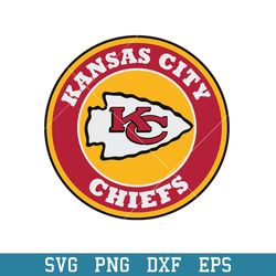 Kansas City Chiefs Cirlce Logo Svg, Kansas City Chiefs Svg, NFL Svg, Png Dxf Eps Digital File