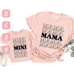 Mama and Mini SVG design - Mommy and Me SVG file for Cricut - Mother and baby SVG - Mothers Day Digital Download