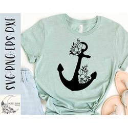 Anchor SVG design - Floral anchor SVG file for Cricut - Christian shirt SVG - Jesus cut fie - Nautical Digital Download