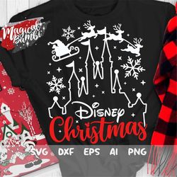 Christmas Castle Svg, Snowflake Svg, Christmas Trip Svg, Castle Svg, Magic Castle Svg, Santa Reindeers Svg, Mouse Ears S