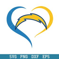Los Angeles Chargers Heart Logo Svg, Los Angeles Chargers Svg, NFL Svg, Png Dxf Eps Digital File
