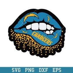 Los Angeles Chargers Lips Svg, Los Angeles Chargers Svg, NFL Svg, Png Dxf Eps Digital File