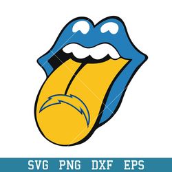 Los Angeles Chargers Rolling Stones Svg, Los Angeles Chargers Svg, NFL Svg, Png Dxf Eps Digital File