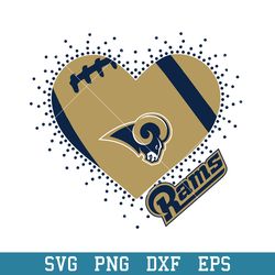 Los Angeles Rams Heart Svg, Los Angeles Rams Svg, NFL Svg, Png Dxf Eps Digital File