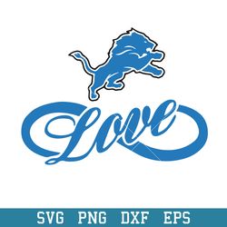 Love Detroit Lions Svg, Detroit Lions Svg, NFL Svg, Png Dxf Eps Digital File