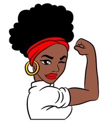 Strong Black Woman SVG, Silhouette Cut File, Cut file SVG, PNG, EPS, DXF, Instant Download